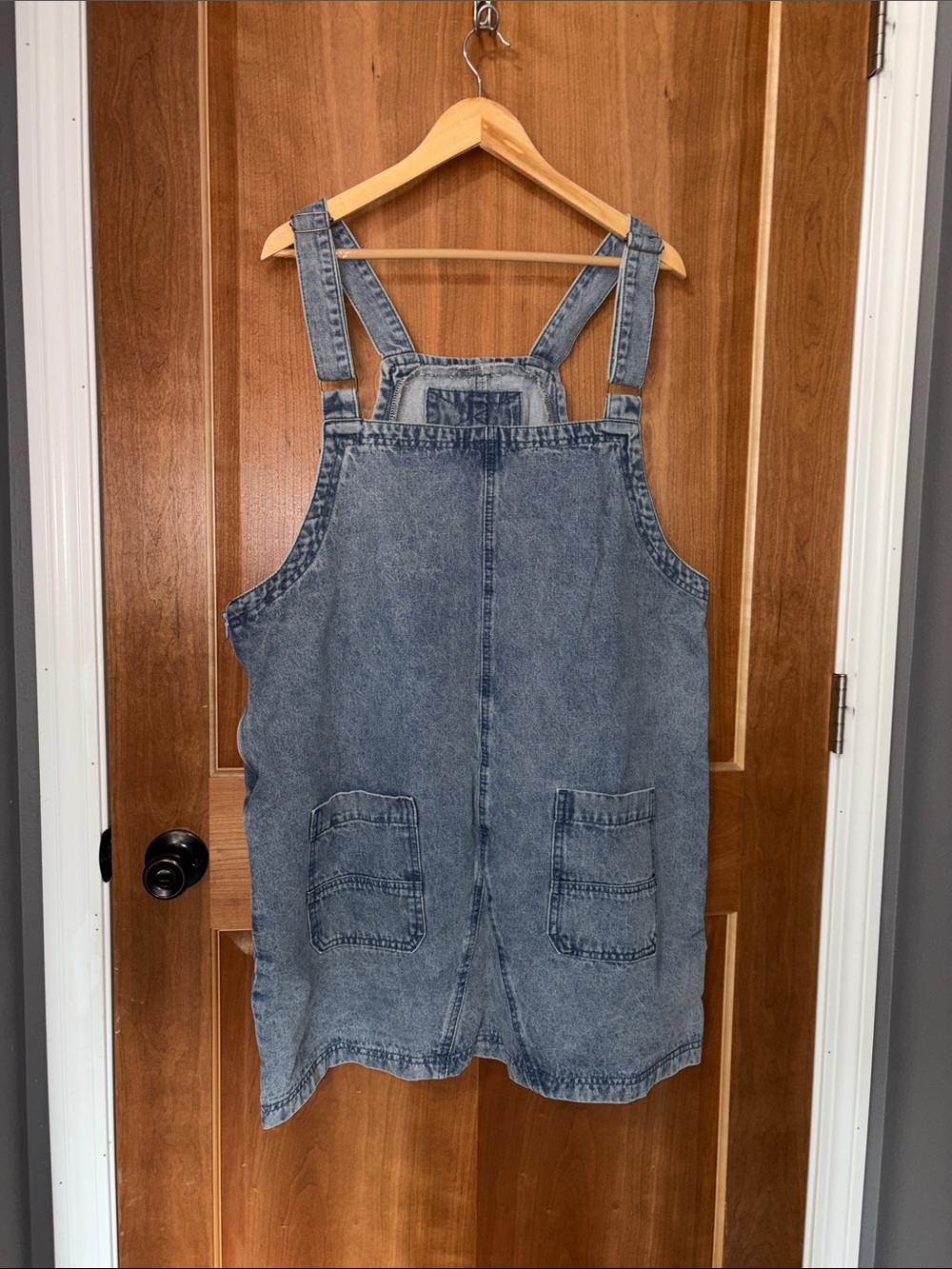 Denim Overall Dress for Women - Blue